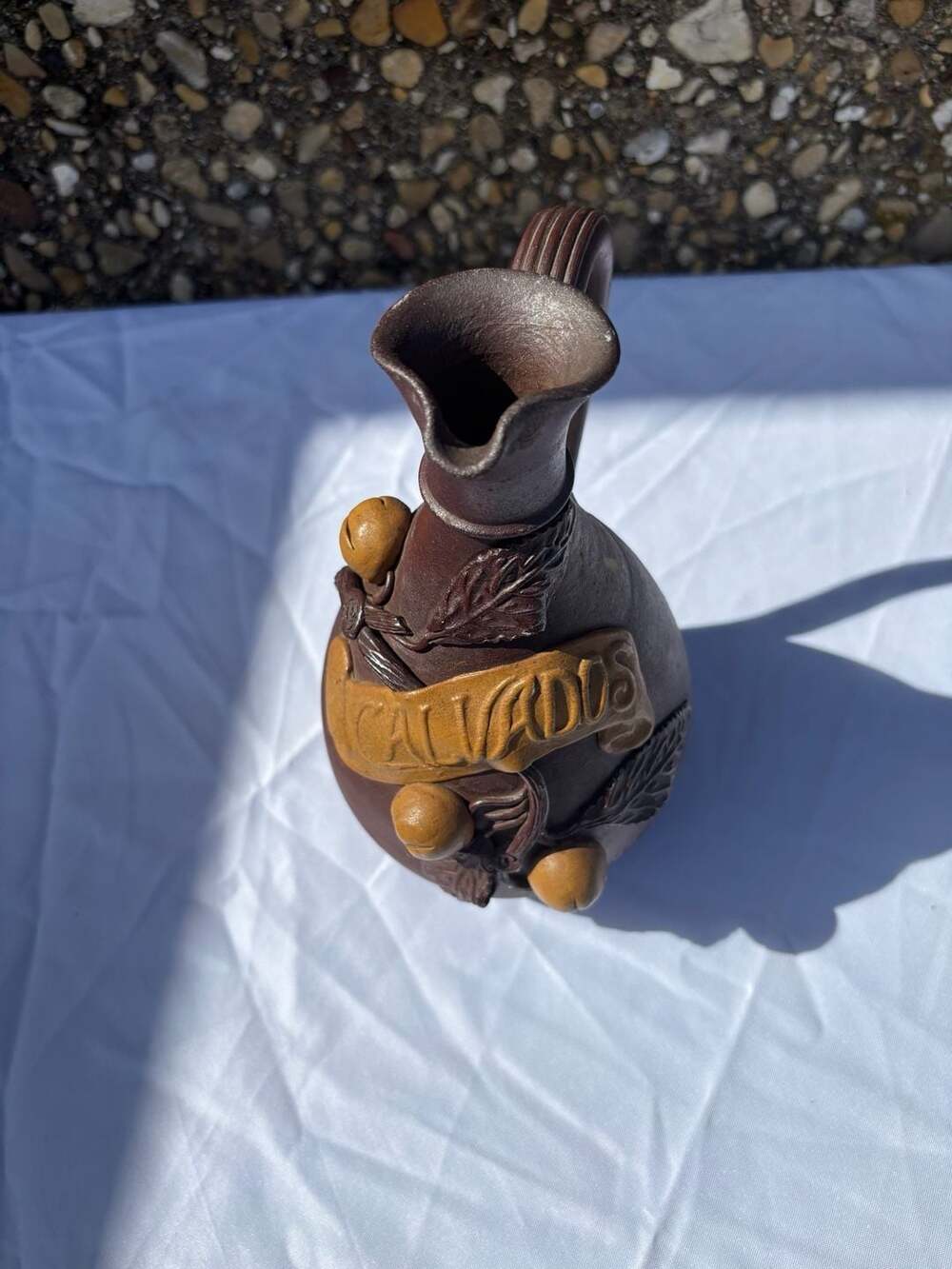 Very Decorative Calvados Pottery Jug From Lisieux, Normandy. Height 18cm. - ,